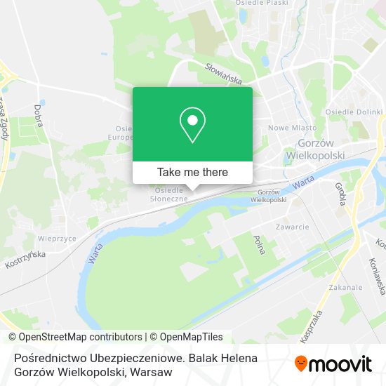 Pośrednictwo Ubezpieczeniowe. Balak Helena Gorzów Wielkopolski map