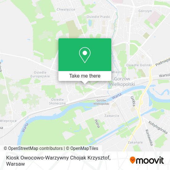 Карта Kiosk Owocowo-Warzywny Chojak Krzysztof