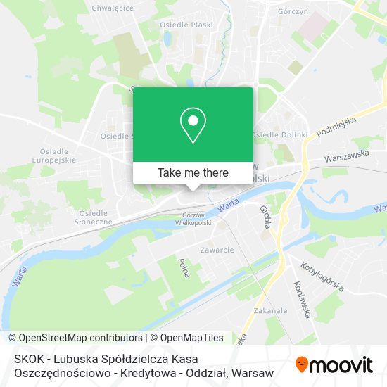 SKOK - Lubuska Spółdzielcza Kasa Oszczędnościowo - Kredytowa - Oddział map