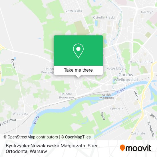 Bystrzycka-Nowakowska Małgorzata. Spec. Ortodonta map