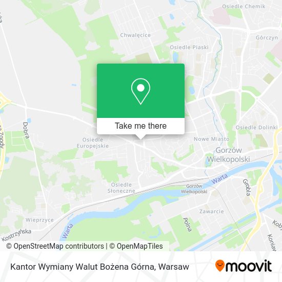 Kantor Wymiany Walut Bożena Górna map