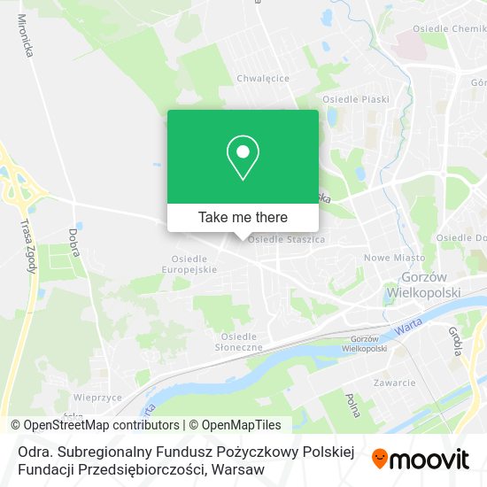 Odra. Subregionalny Fundusz Pożyczkowy Polskiej Fundacji Przedsiębiorczości map