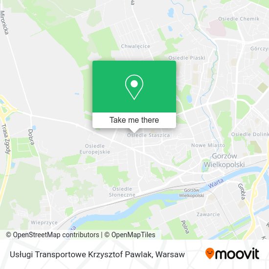 Карта Usługi Transportowe Krzysztof Pawlak