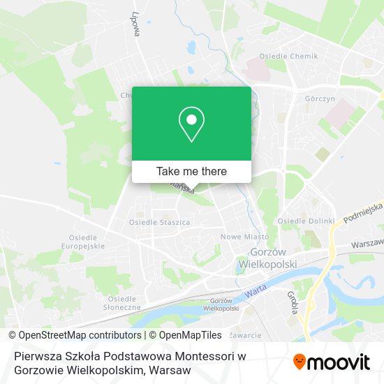 Карта Pierwsza Szkoła Podstawowa Montessori w Gorzowie Wielkopolskim