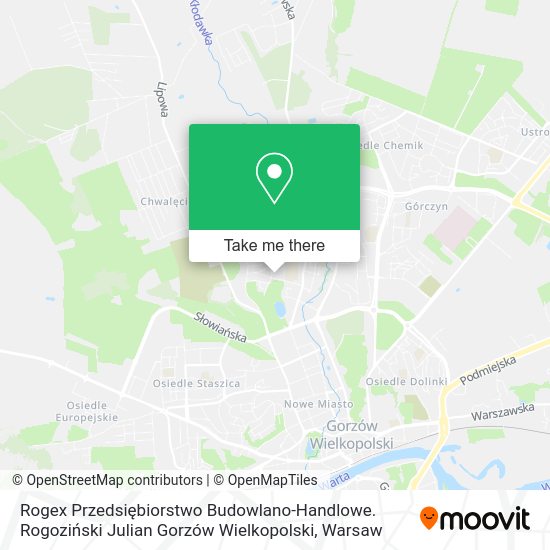 Rogex Przedsiębiorstwo Budowlano-Handlowe. Rogoziński Julian Gorzów Wielkopolski map