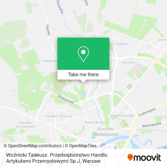 Карта Woźnicki Tadeusz. Przedsiębiorstwo Handlu Artykułami Przemysłowymi Sp.J