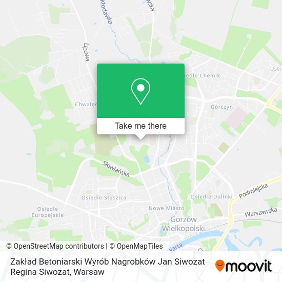 Zakład Betoniarski Wyrób Nagrobków Jan Siwozat Regina Siwozat map