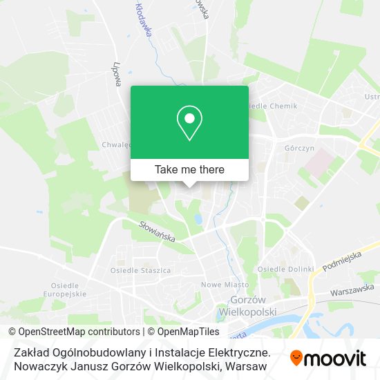 Zakład Ogólnobudowlany i Instalacje Elektryczne. Nowaczyk Janusz Gorzów Wielkopolski map