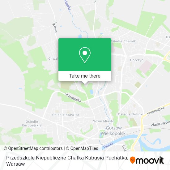 Карта Przedszkole Niepubliczne Chatka Kubusia Puchatka