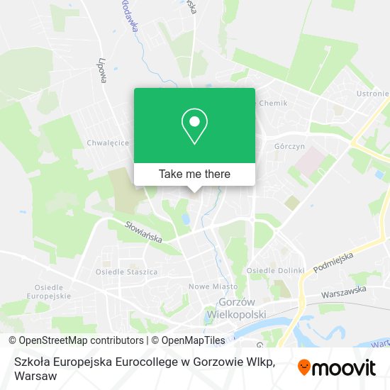 Szkoła Europejska Eurocollege w Gorzowie Wlkp map