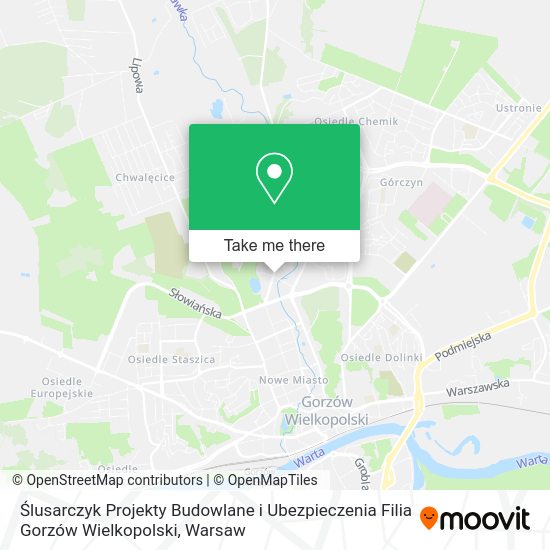 Ślusarczyk Projekty Budowlane i Ubezpieczenia Filia Gorzów Wielkopolski map