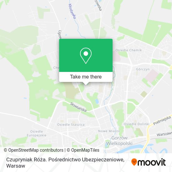 Czupryniak Róża. Pośrednictwo Ubezpieczeniowe map