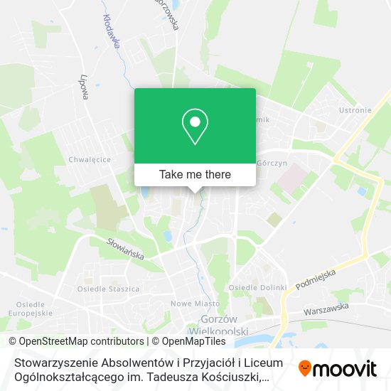 Stowarzyszenie Absolwentów i Przyjaciół i Liceum Ogólnokształcącego im. Tadeusza Kościuszki map