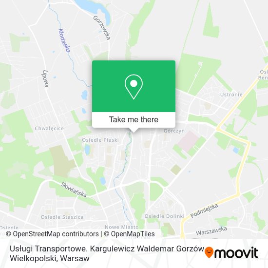 Usługi Transportowe. Kargulewicz Waldemar Gorzów Wielkopolski map