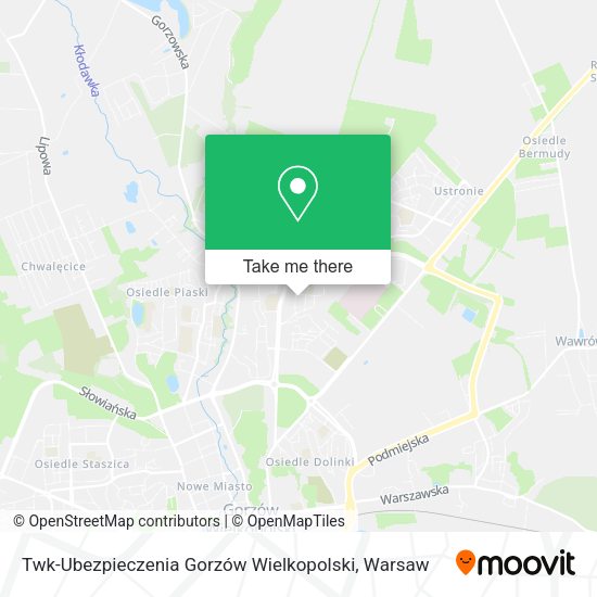 Twk-Ubezpieczenia Gorzów Wielkopolski map