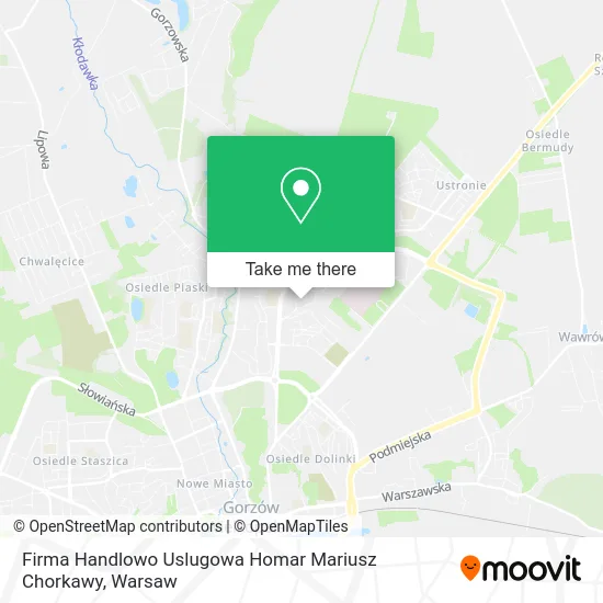 Карта Firma Handlowo Uslugowa Homar Mariusz Chorkawy