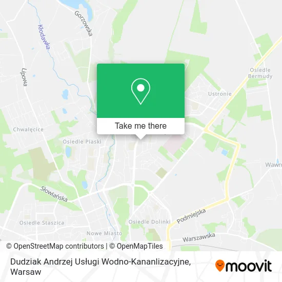 Карта Dudziak Andrzej Usługi Wodno-Kananlizacyjne