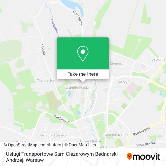 Uslugi Transportowe Sam Ciezarowym Bednarski Andrzej map