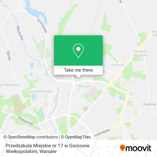 Карта Przedszkole Miejskie nr 17 w Gorzowie Wielkopolskim