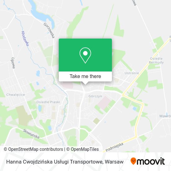 Hanna Cwojdzińska Usługi Transportowe map