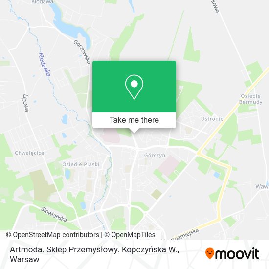 Artmoda. Sklep Przemysłowy. Kopczyńska W. map