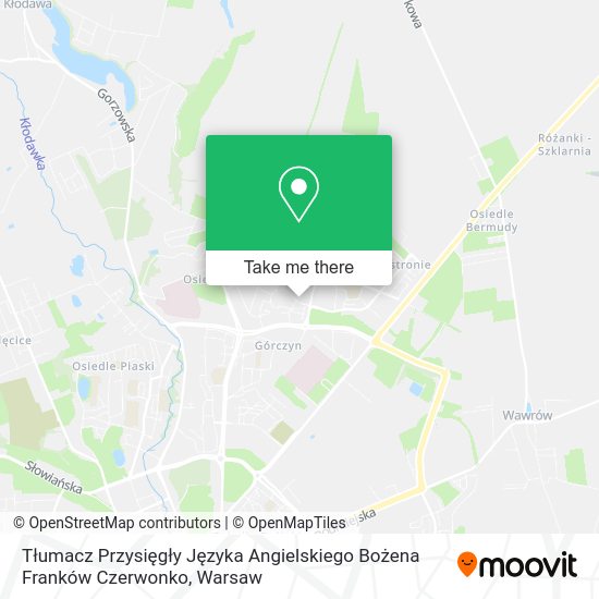 Tłumacz Przysięgły Języka Angielskiego Bożena Franków Czerwonko map