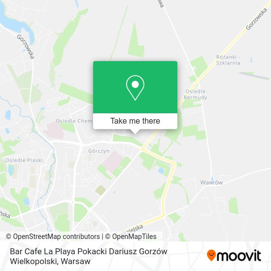 Карта Bar Cafe La Playa Pokacki Dariusz Gorzów Wielkopolski