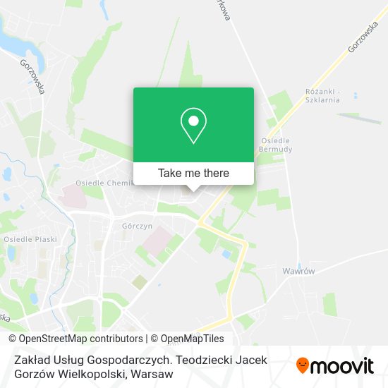 Zakład Usług Gospodarczych. Teodziecki Jacek Gorzów Wielkopolski map