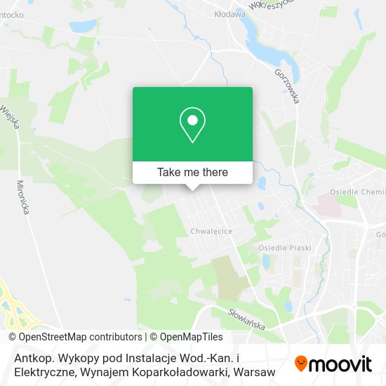 Antkop. Wykopy pod Instalacje Wod.-Kan. i Elektryczne, Wynajem Koparkoładowarki map