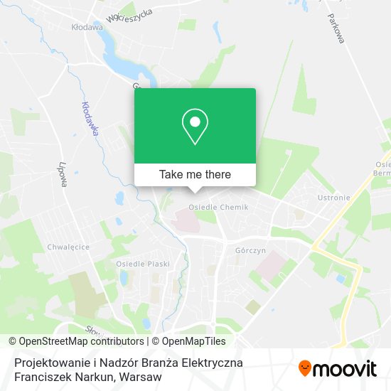 Projektowanie i Nadzór Branża Elektryczna Franciszek Narkun map