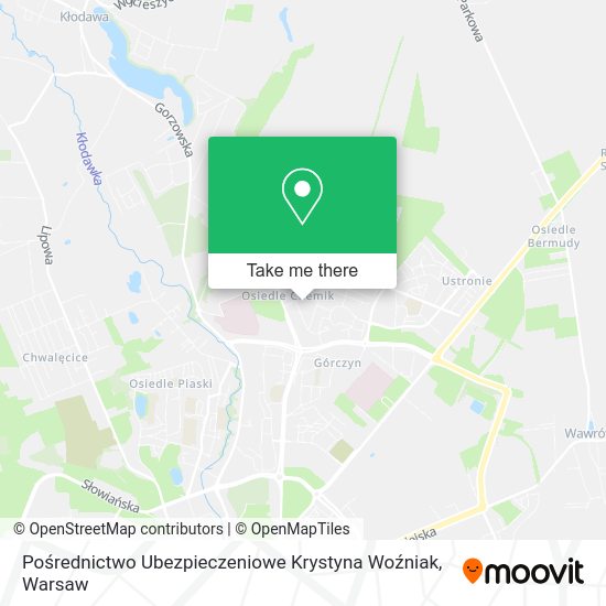 Pośrednictwo Ubezpieczeniowe Krystyna Woźniak map