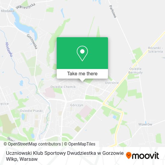 Карта Uczniowski Klub Sportowy Dwudziestka w Gorzowie Wlkp