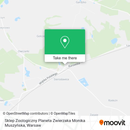 Sklep Zoologiczny Planeta Zwierzaka Monika Muszyńska map