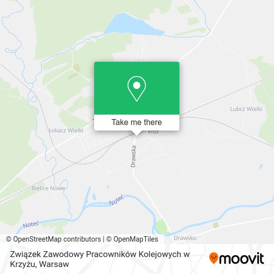 Związek Zawodowy Pracowników Kolejowych w Krzyżu map