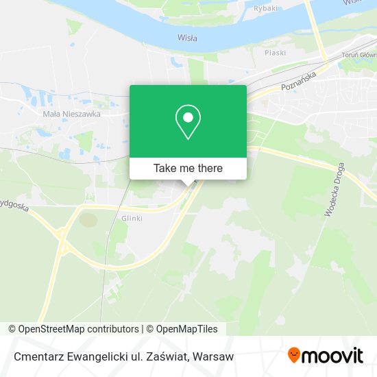 Cmentarz Ewangelicki ul. Zaświat map