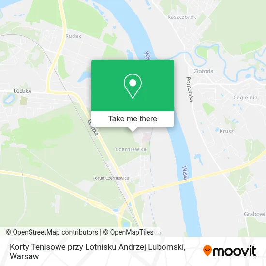 Карта Korty Tenisowe przy Lotnisku Andrzej Lubomski