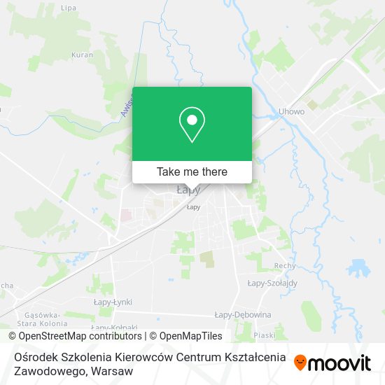 Карта Ośrodek Szkolenia Kierowców Centrum Kształcenia Zawodowego