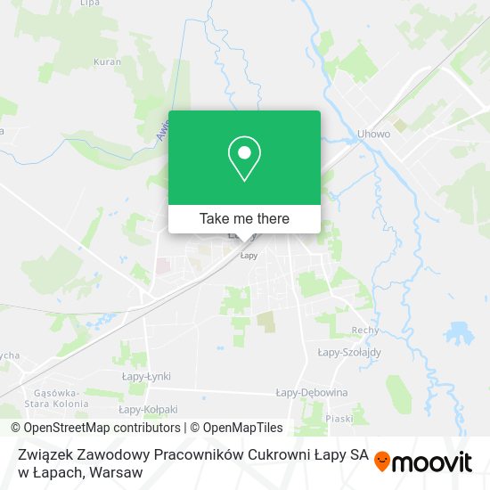 Związek Zawodowy Pracowników Cukrowni Łapy SA w Łapach map