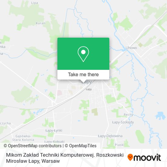 Mikom Zakład Techniki Komputerowej. Roszkowski Mirosław Łapy map