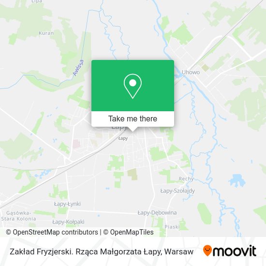 Zakład Fryzjerski. Rząca Małgorzata Łapy map