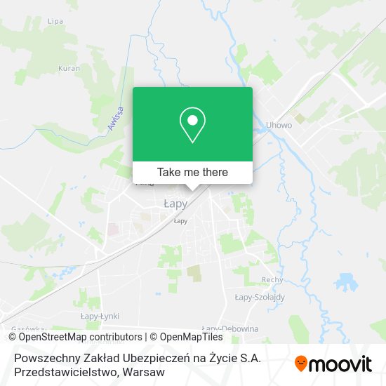 Powszechny Zakład Ubezpieczeń na Życie S.A. Przedstawicielstwo map