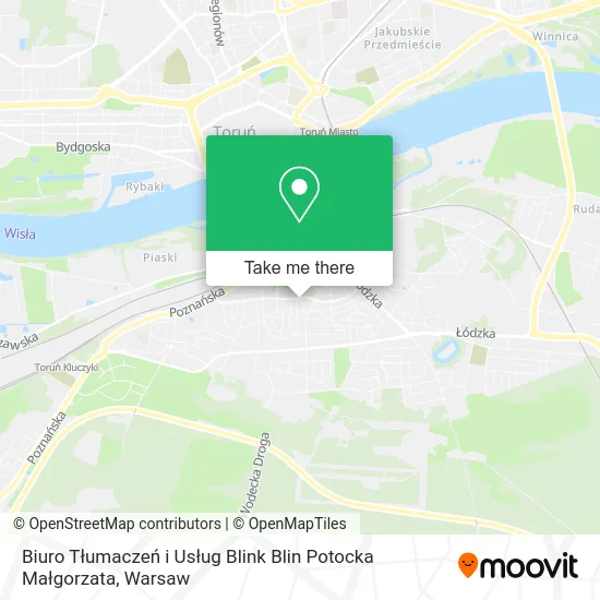 Карта Biuro Tłumaczeń i Usług Blink Blin Potocka Małgorzata