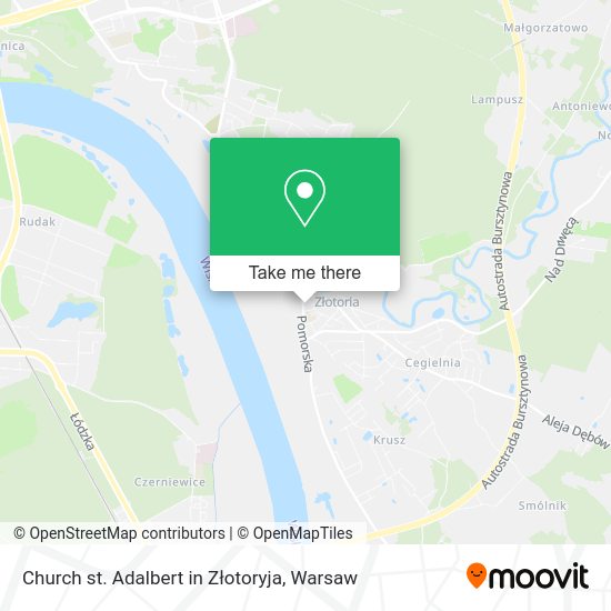 Church st. Adalbert in Złotoryja map