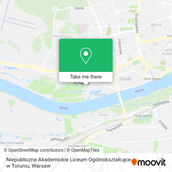 Niepubliczne Akademickie Liceum Ogólnokształcące w Toruniu map