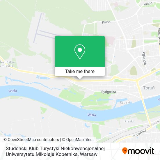 Studencki Klub Turystyki Niekonwencjonalnej Uniwersytetu Mikołaja Kopernika map