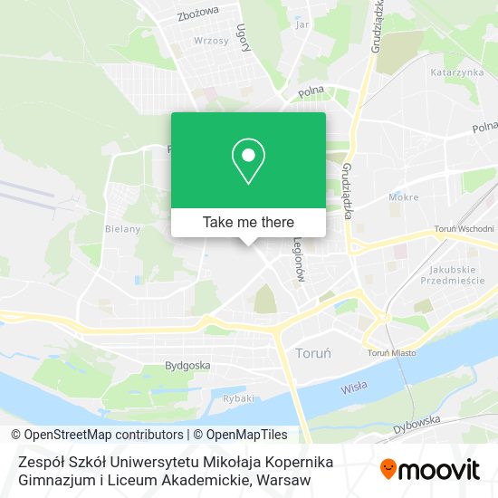 Zespół Szkół Uniwersytetu Mikołaja Kopernika Gimnazjum i Liceum Akademickie map