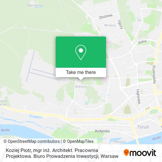 Koziej Piotr, mgr inż. Architekt. Pracownia Projektowa. Biuro Prowadzenia Inwestycji map