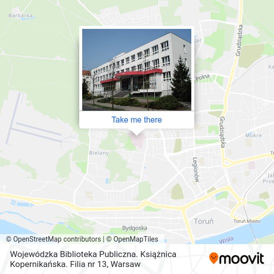 Wojewódzka Biblioteka Publiczna. Książnica Kopernikańska. Filia nr 13 map