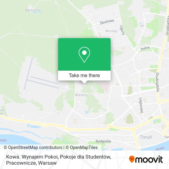 Kowa. Wynajem Pokoi, Pokoje dla Studentów, Pracownicze map