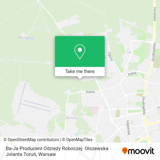 Ba-Ja Producent Odzieży Roboczej. Olszewska Jolanta Toruń map